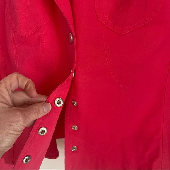 Bellissima pink women’s long sleeve snap closure 2 small pockets jacket size 6 - Picture 4 of 11